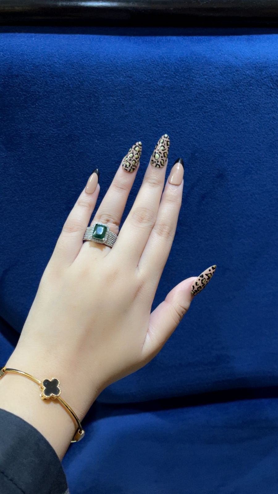 Black & Gold Leopard Glam Press-On Nails