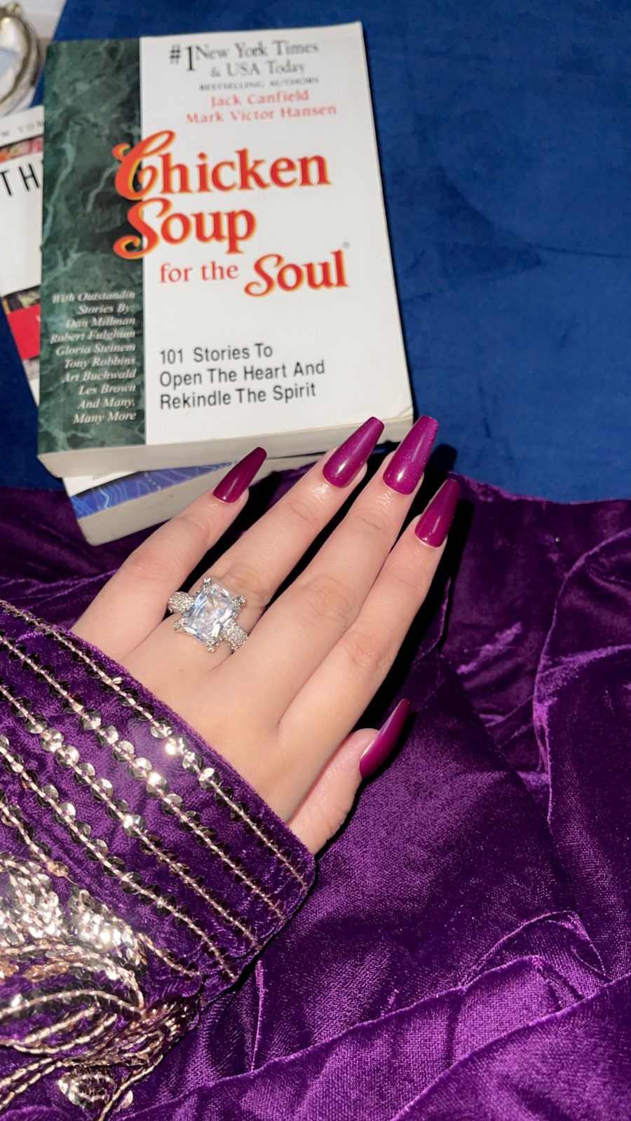 Purple Aura – Cat Eye Coffin Nails