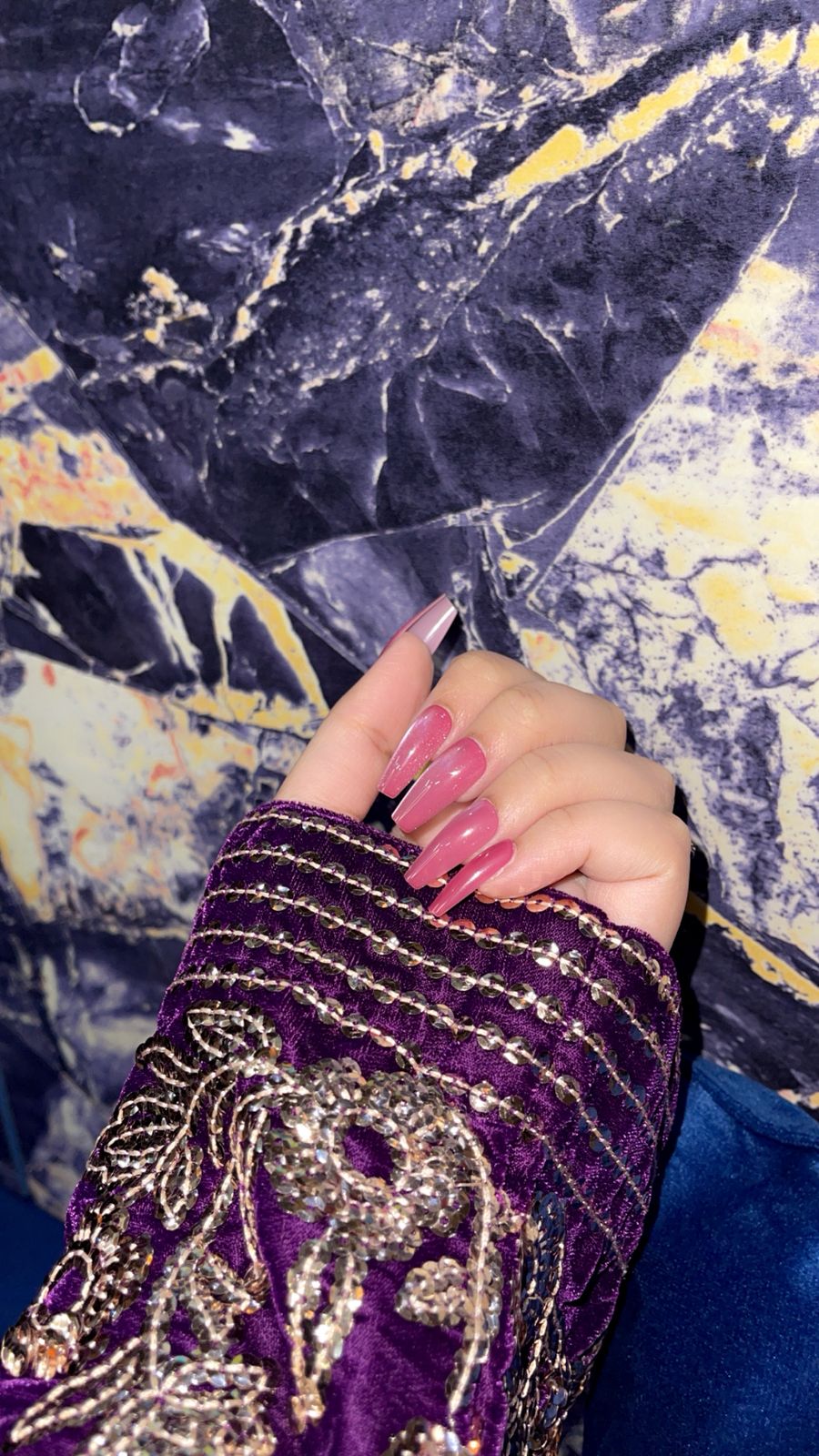 Rosé Radiance – Soft Pink Cat Eye Coffin Nails