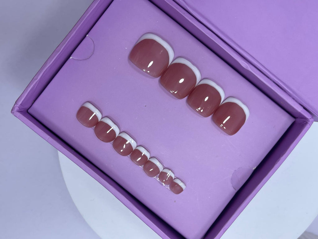 French Foot  - Toe Press On Nails
