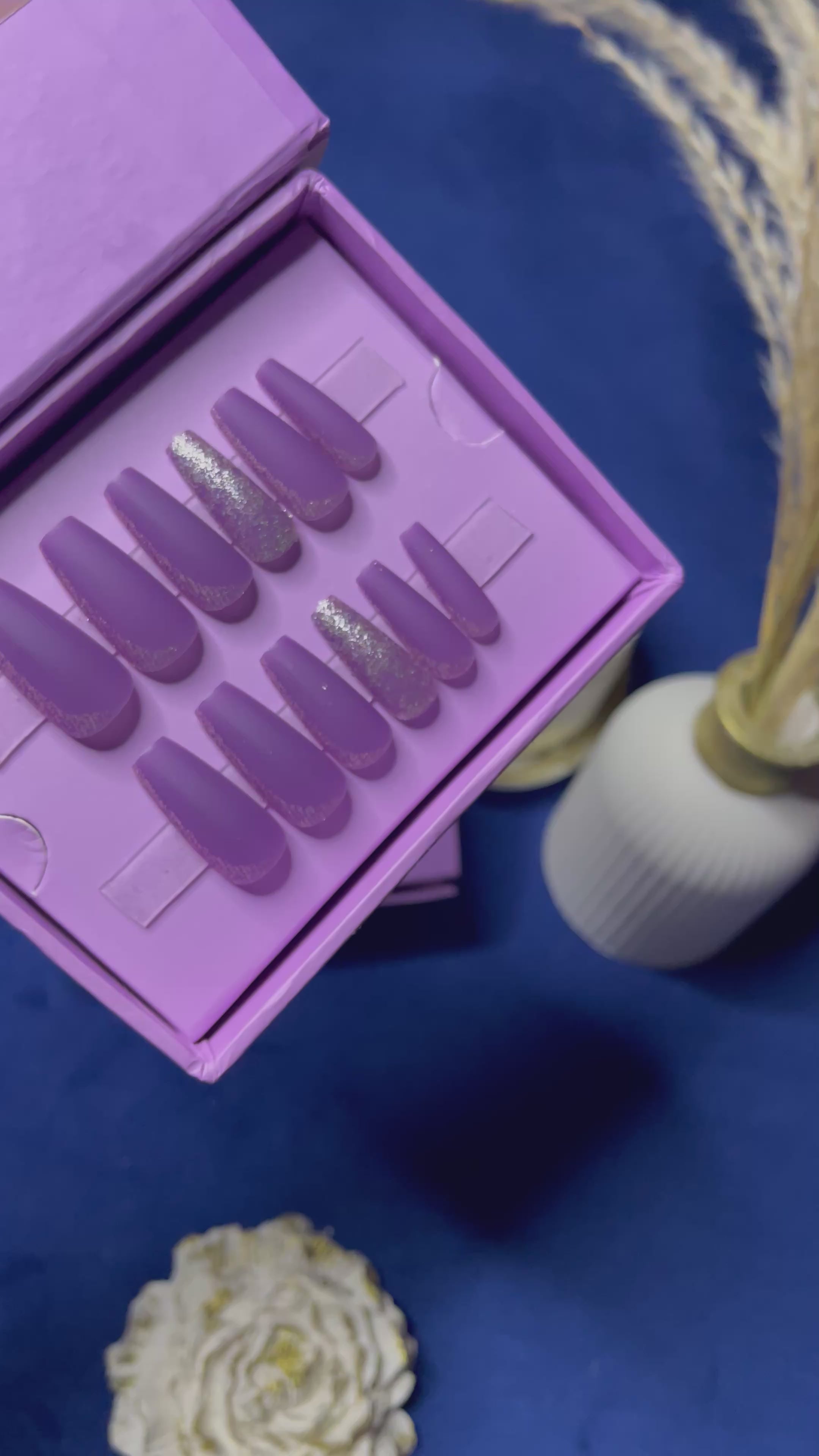 Purple Gold Matte - Coffin Press Ons