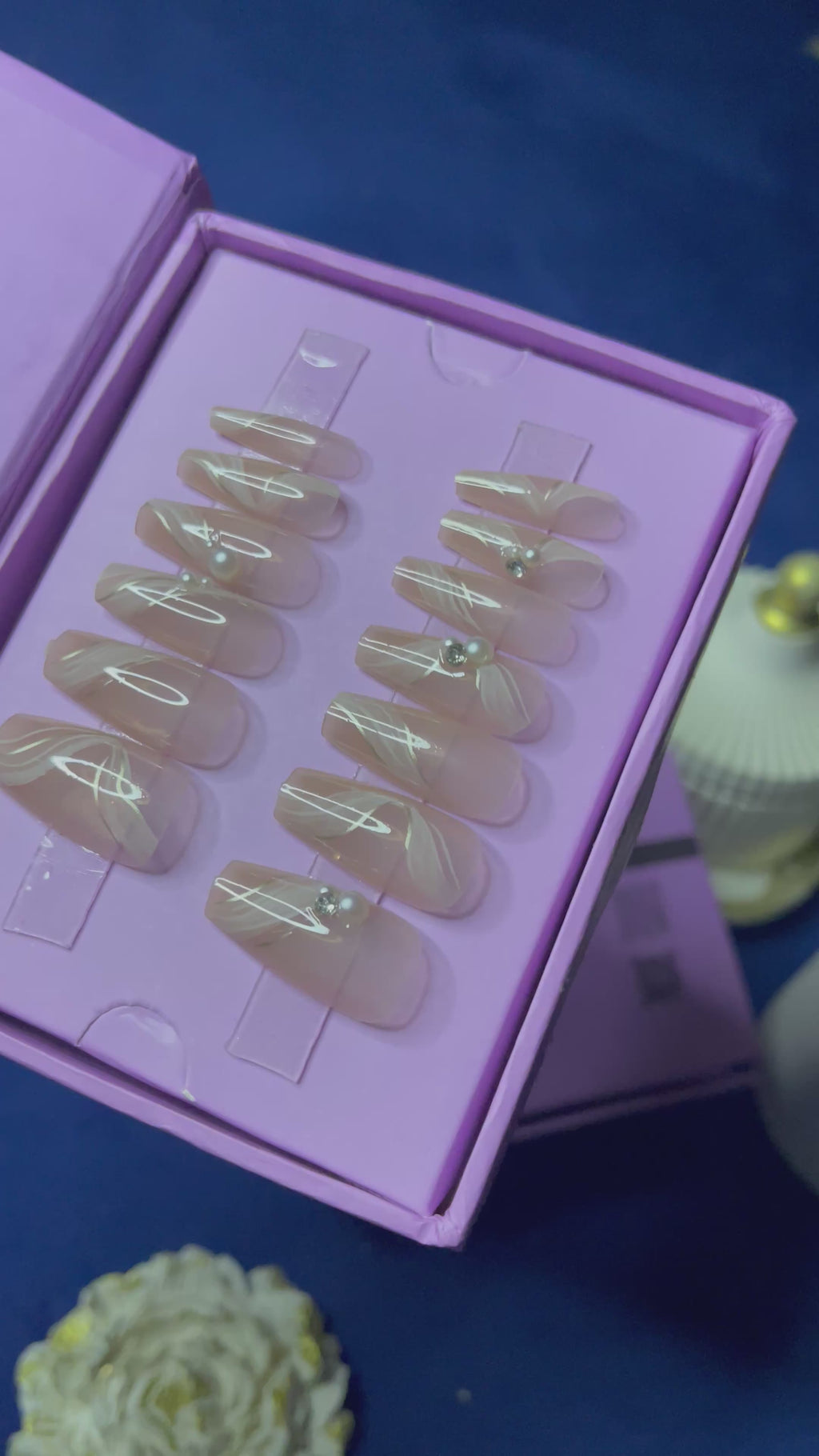 Nude Pearls - Coffin Press Ons