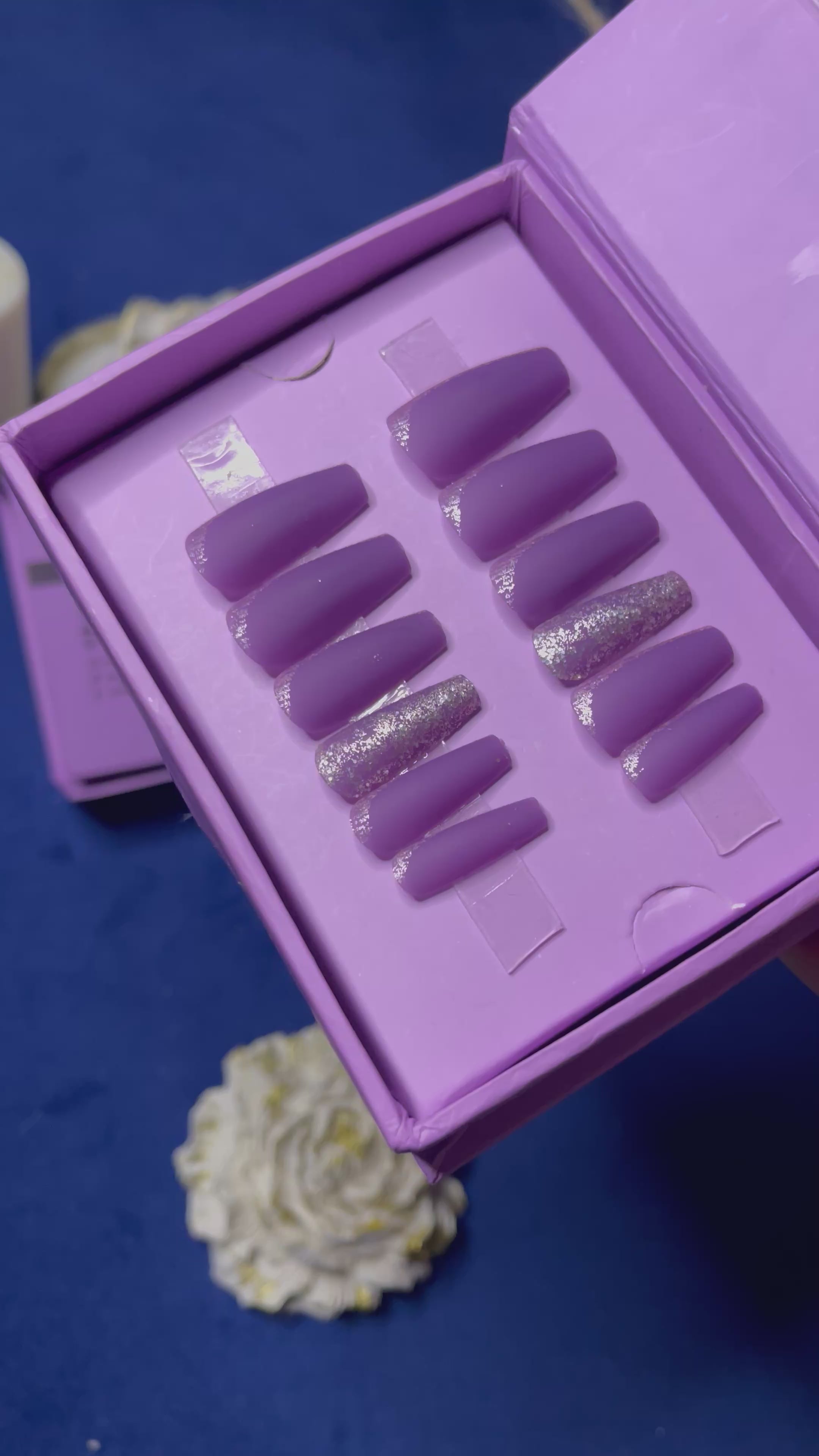 Purple Gold Matte - Coffin Press Ons