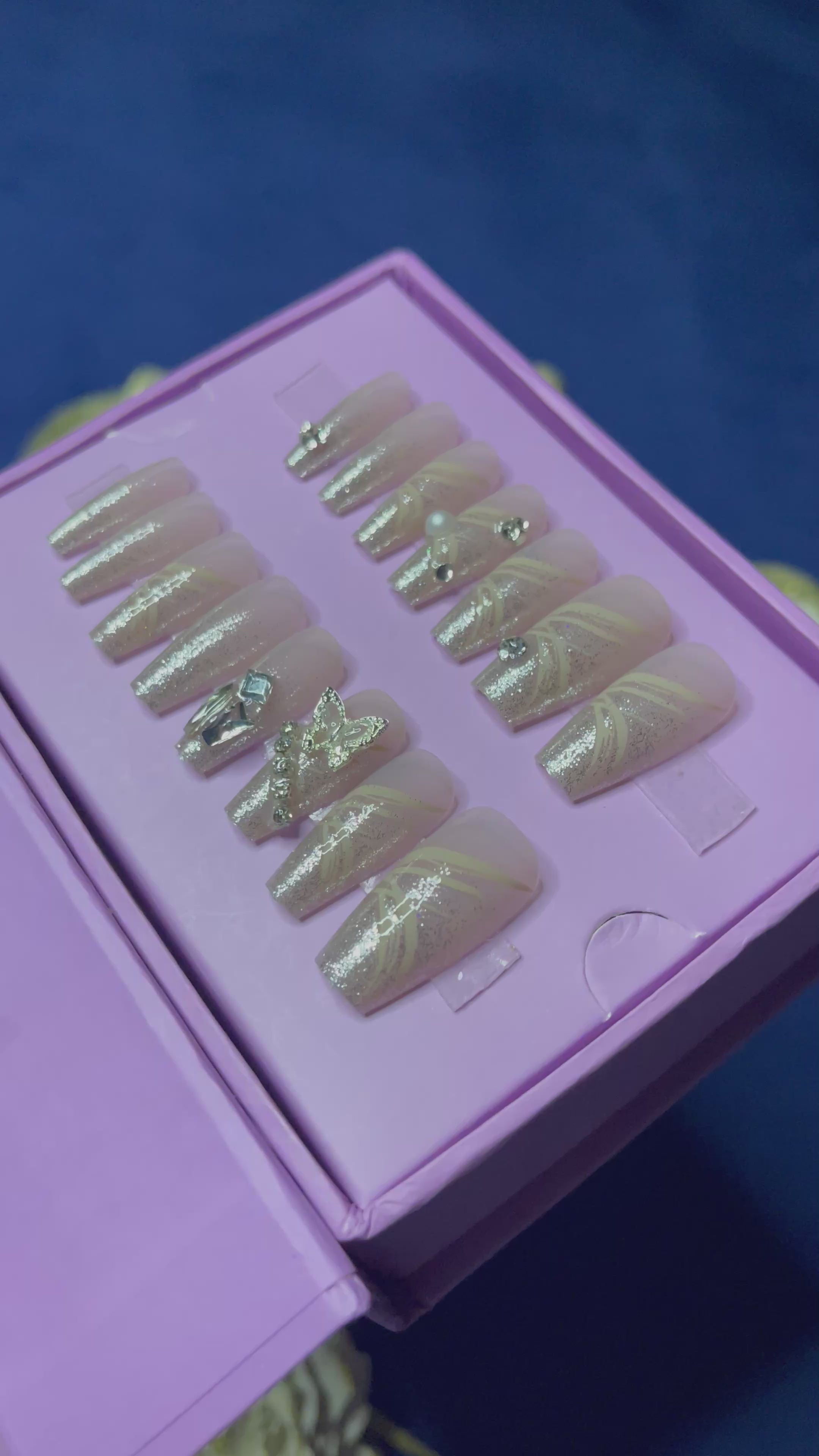 Silver Butterfly - Coffin Press Ons