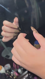 Black & Gold Leopard Glam Press-On Nails
