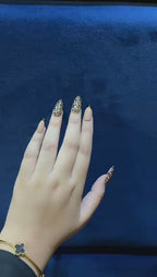 Black & Gold Leopard Glam Press-On Nails