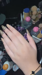 Black & Gold Leopard Glam Press-On Nails