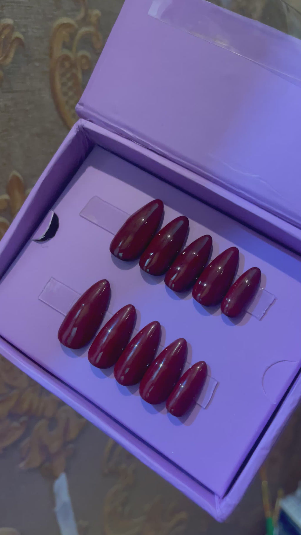 Cherry Red- Almond Press Ons