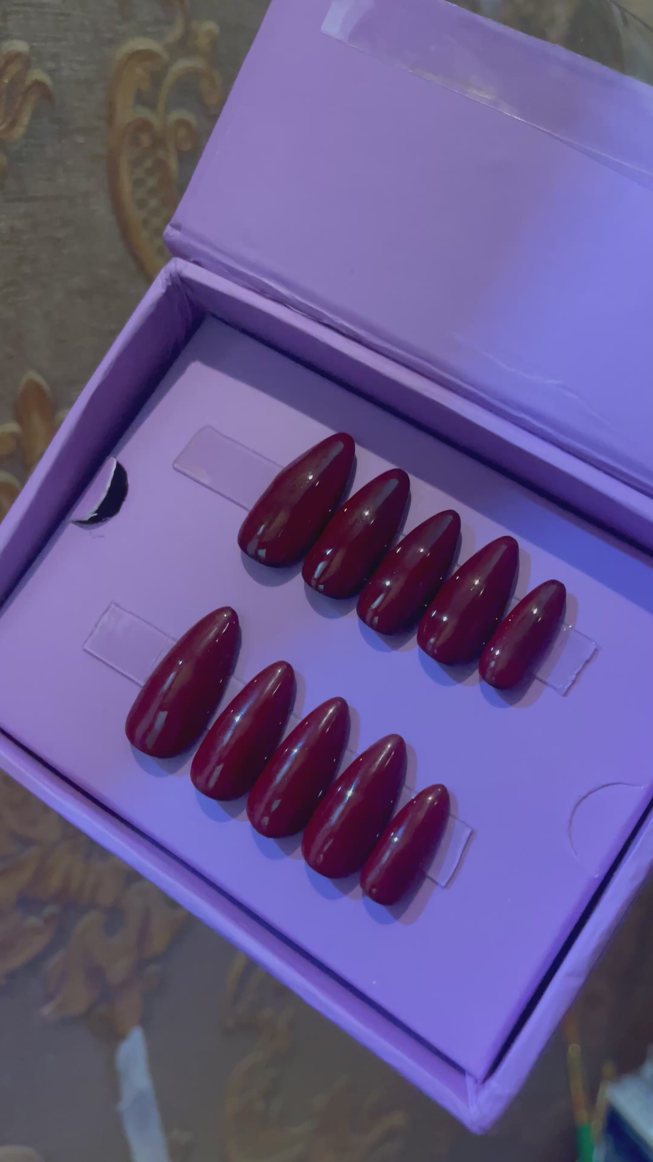 Cherry Red- Almond Press Ons