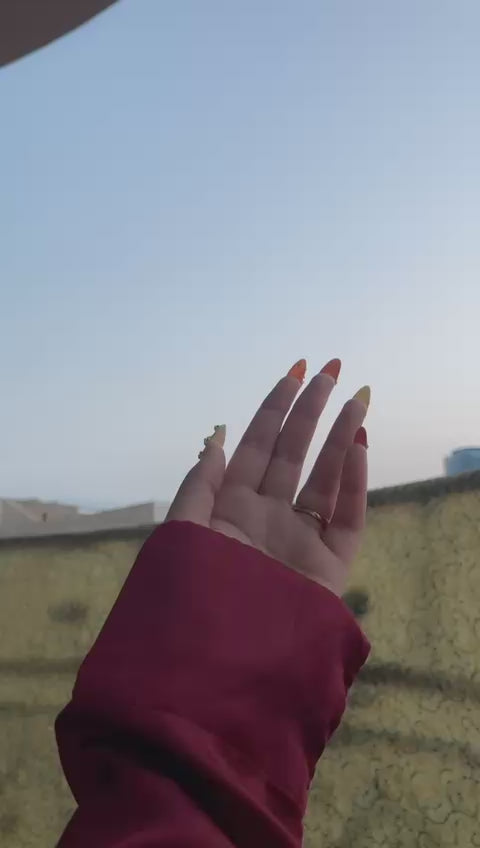 Creamy White & Peach Pearl Elegance Press ons – Wedding & Event Collection