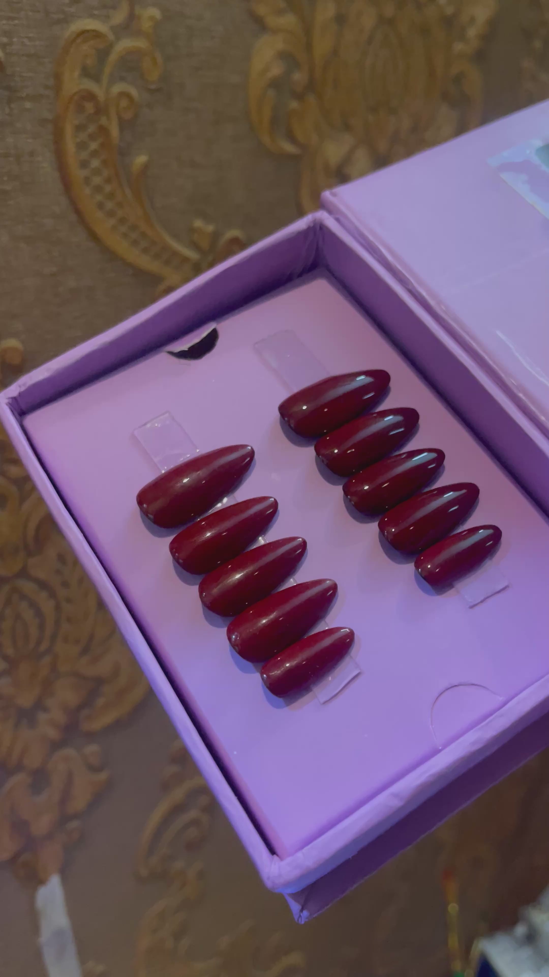 Cherry Red- Almond Press Ons