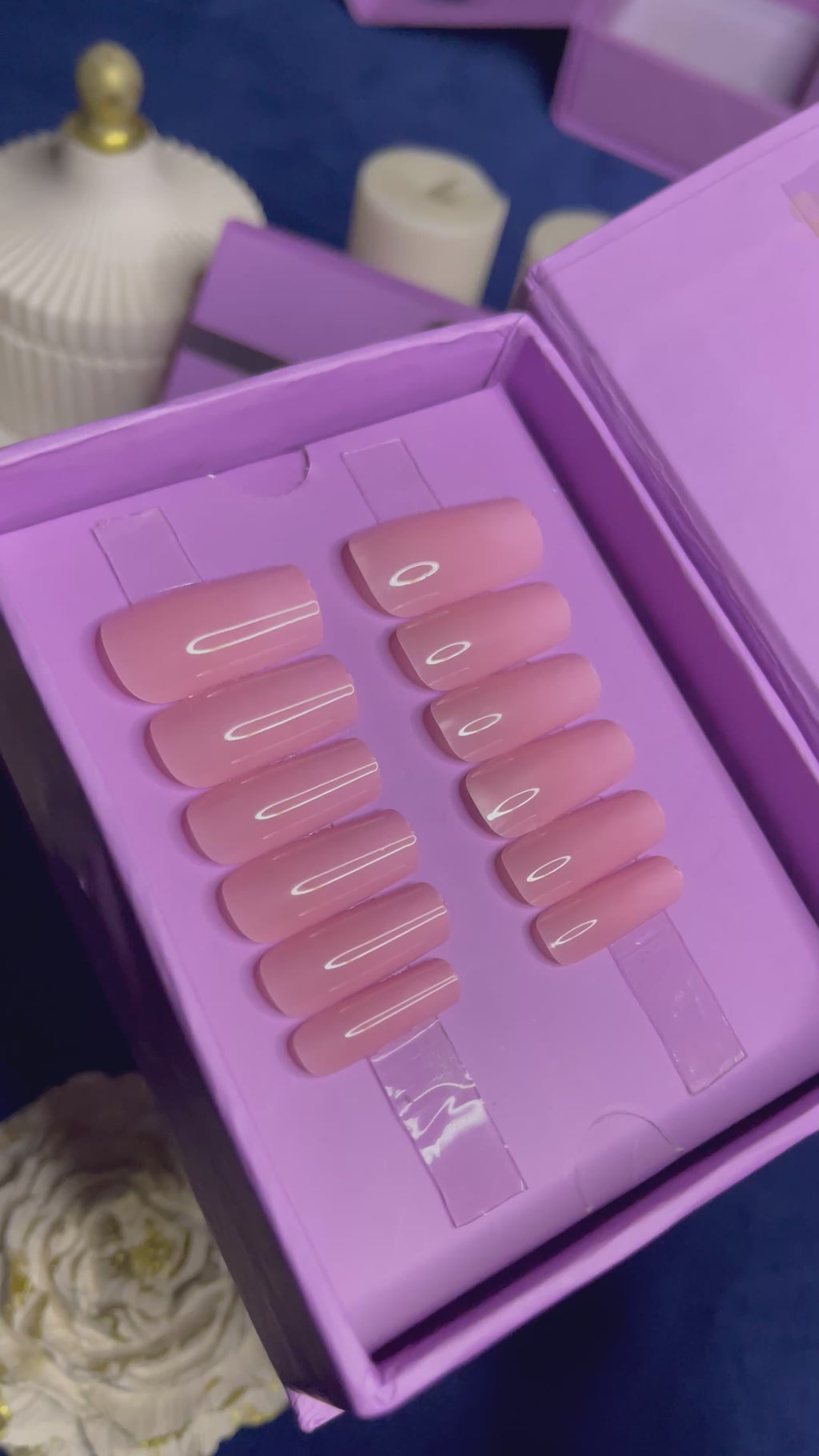 Plain Peach - Square Press Ons