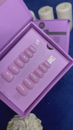 Plain Pink - Short Square Press Ons