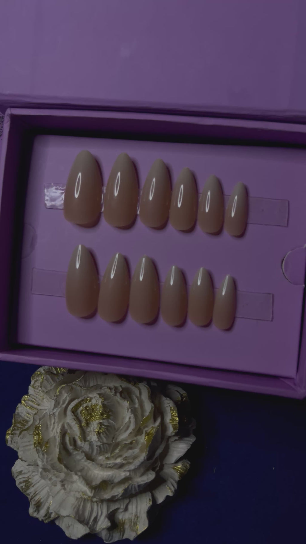 Natural White Ombre - Almond Press Ons