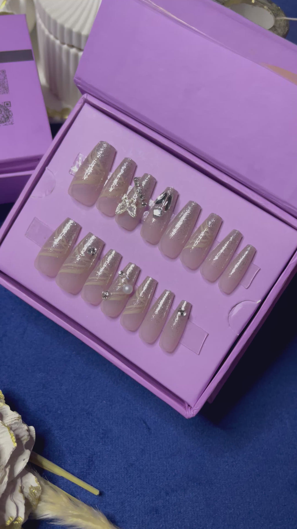 Silver Butterfly - Coffin Press Ons