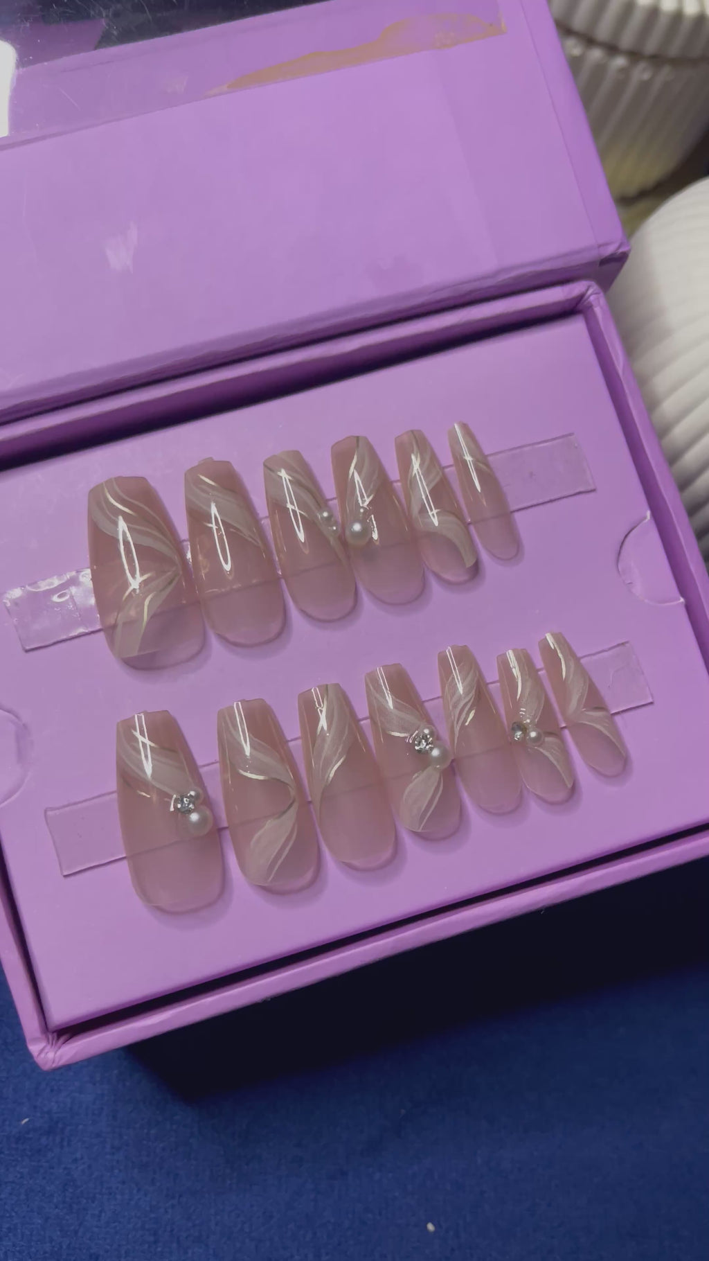 Nude Pearls - Coffin Press Ons