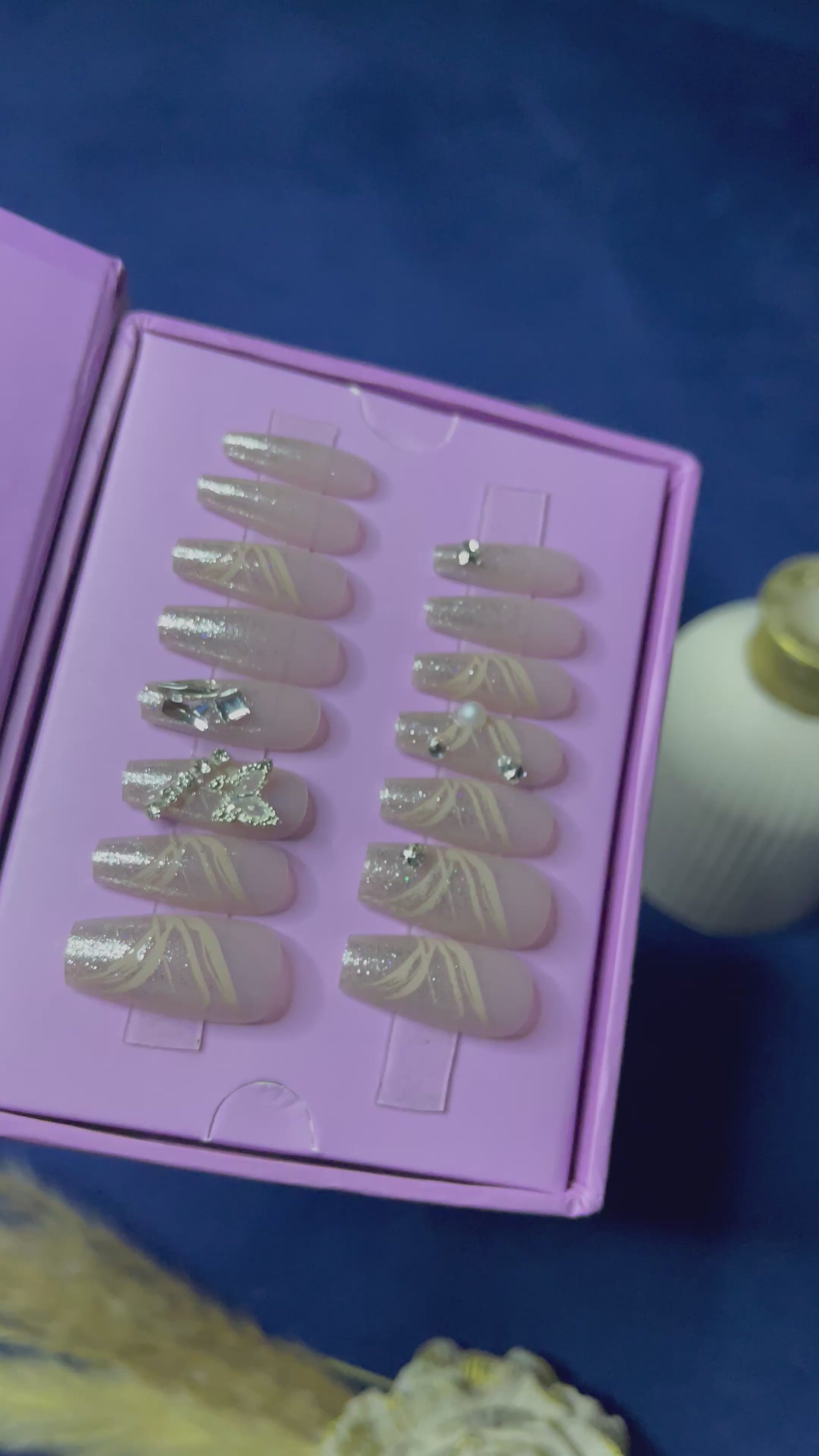 Silver Butterfly - Coffin Press Ons