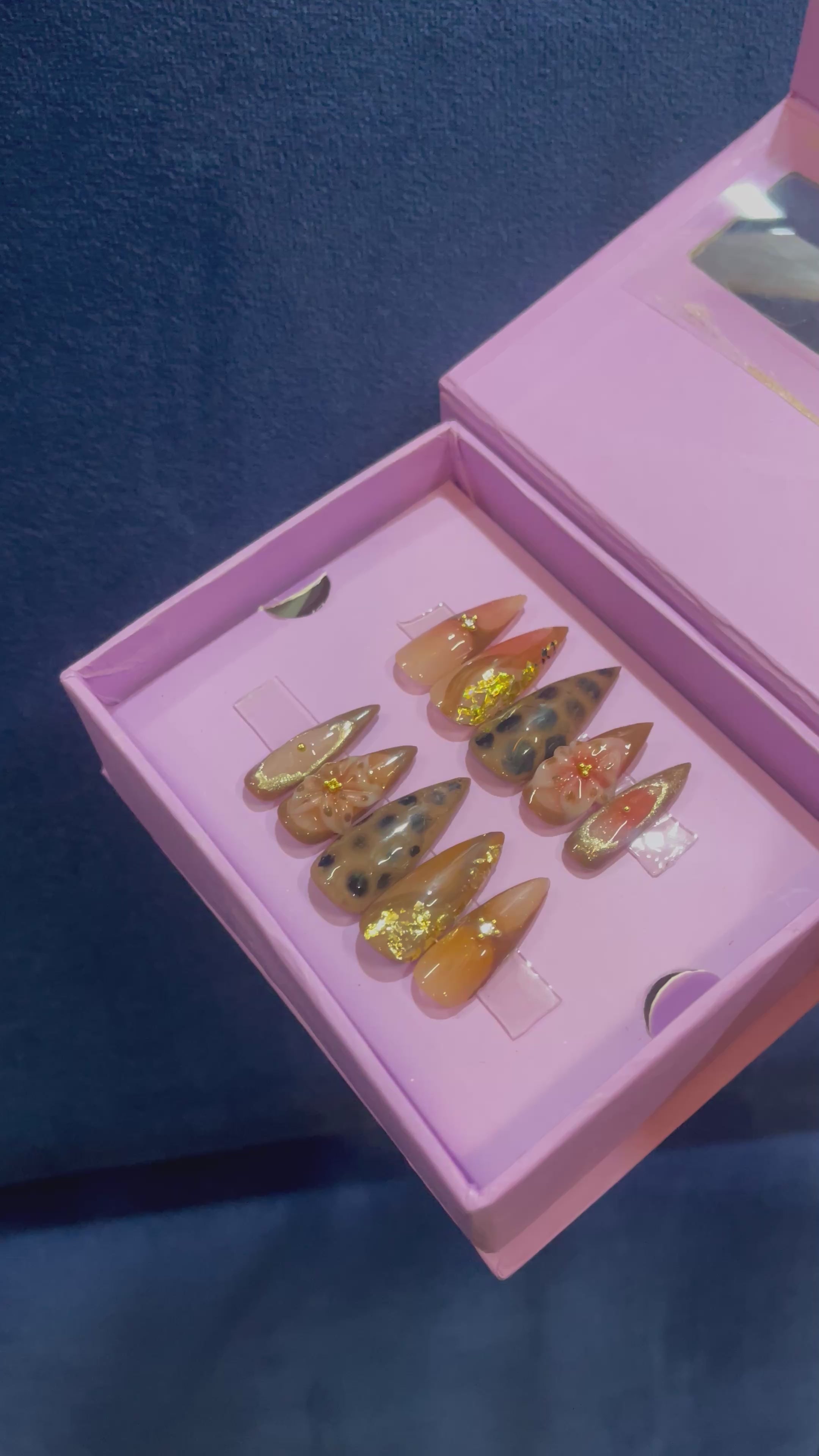 Aura of Leopard Brown- Stiletto Press On Nails