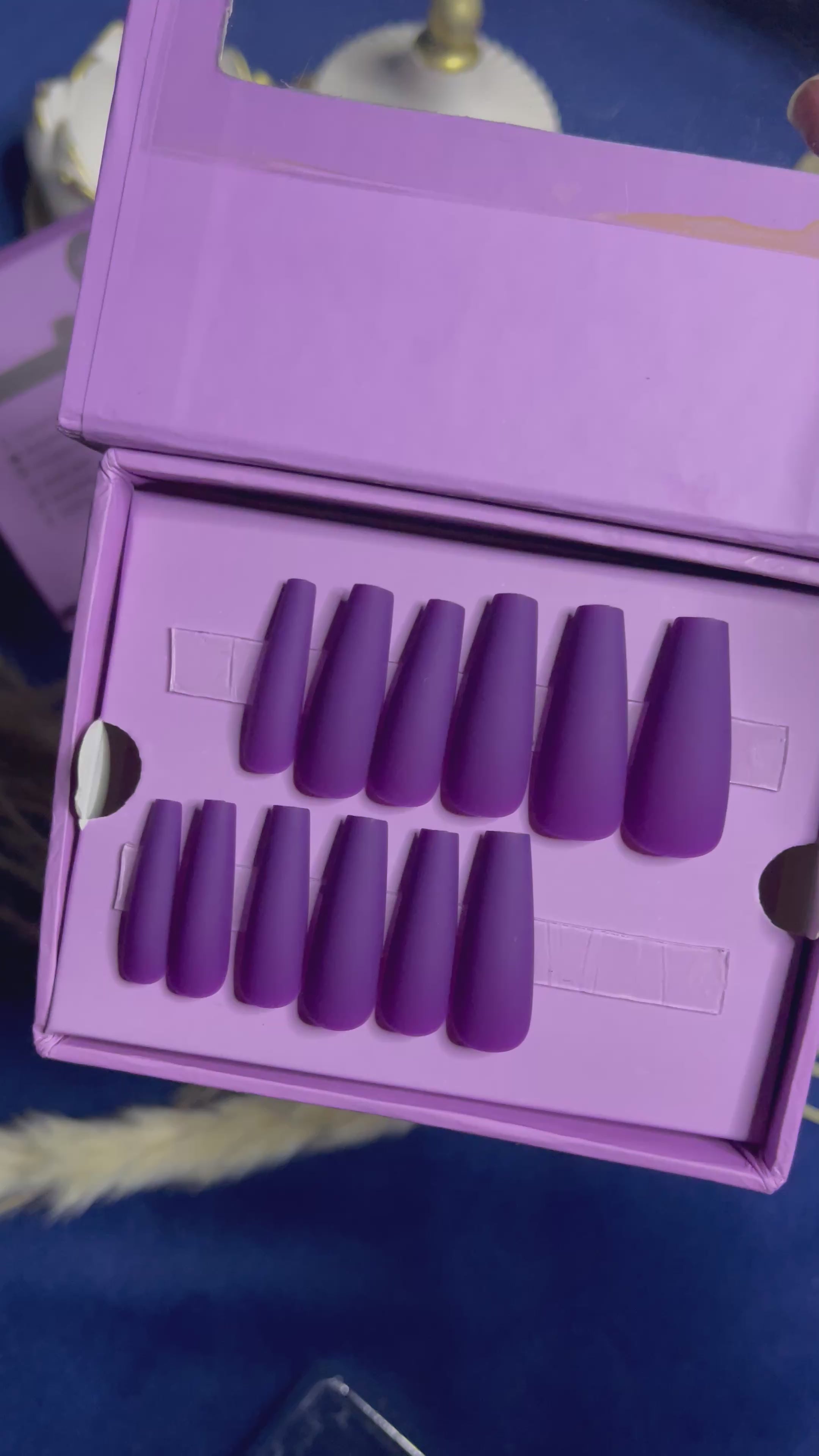 Purple Matte- Long Coffin