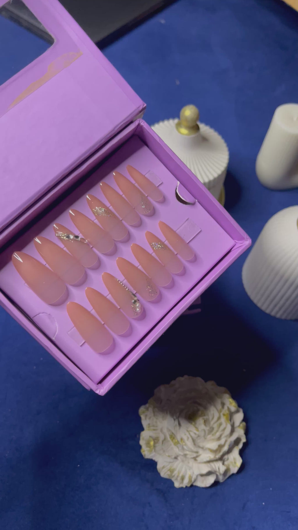 Peachy Ombre - Almond Extra Long Press Ons