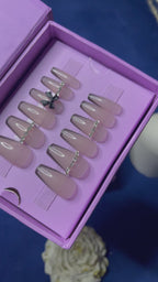 Black Edge French and bow- Coffin Press Ons