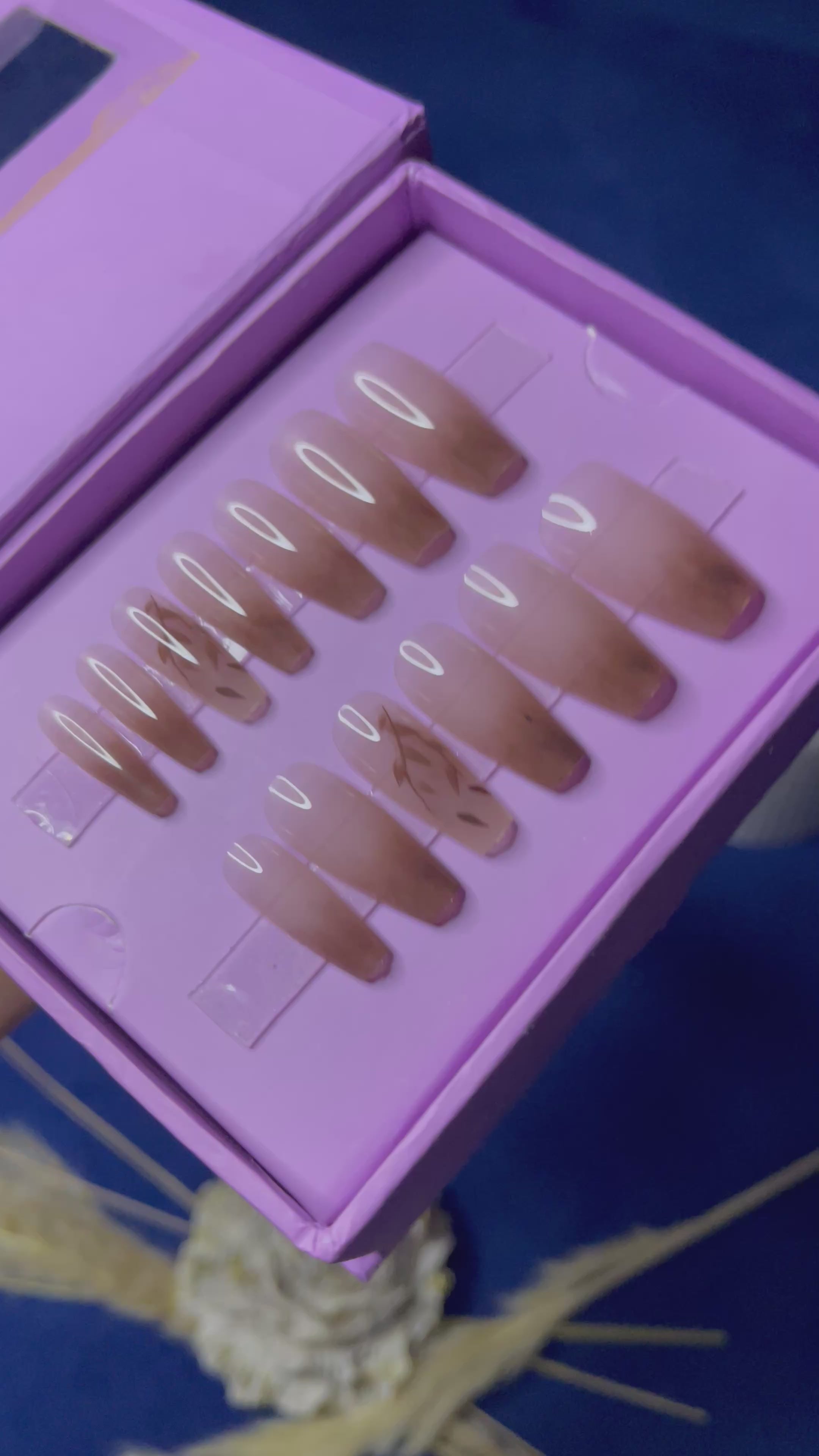 Ombre Brown- Coffin Press Ons