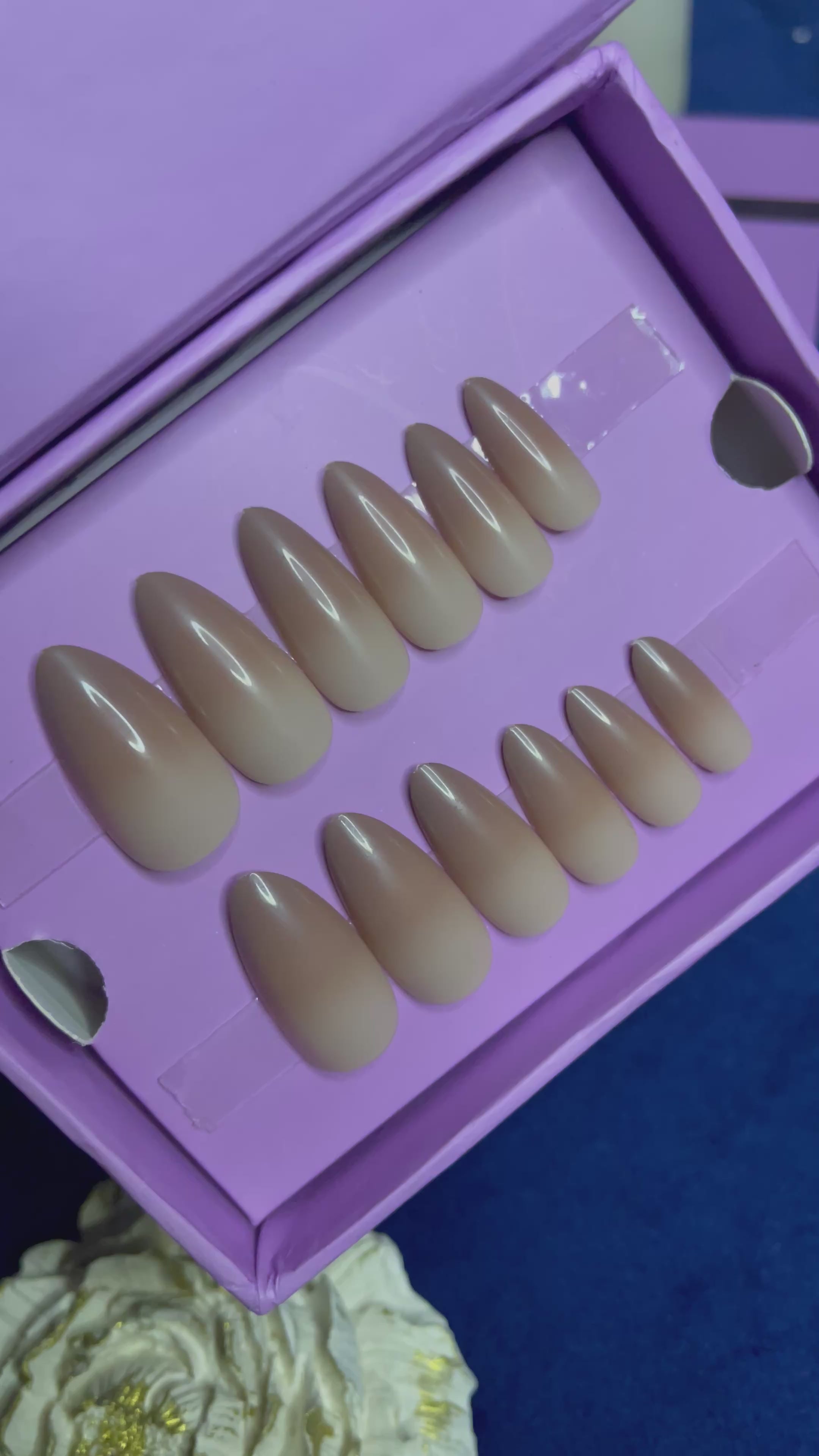 Chocolate brown Ombre - Long Almond Press Ons