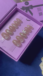 Nude White Floral - Coffin Press On Nails