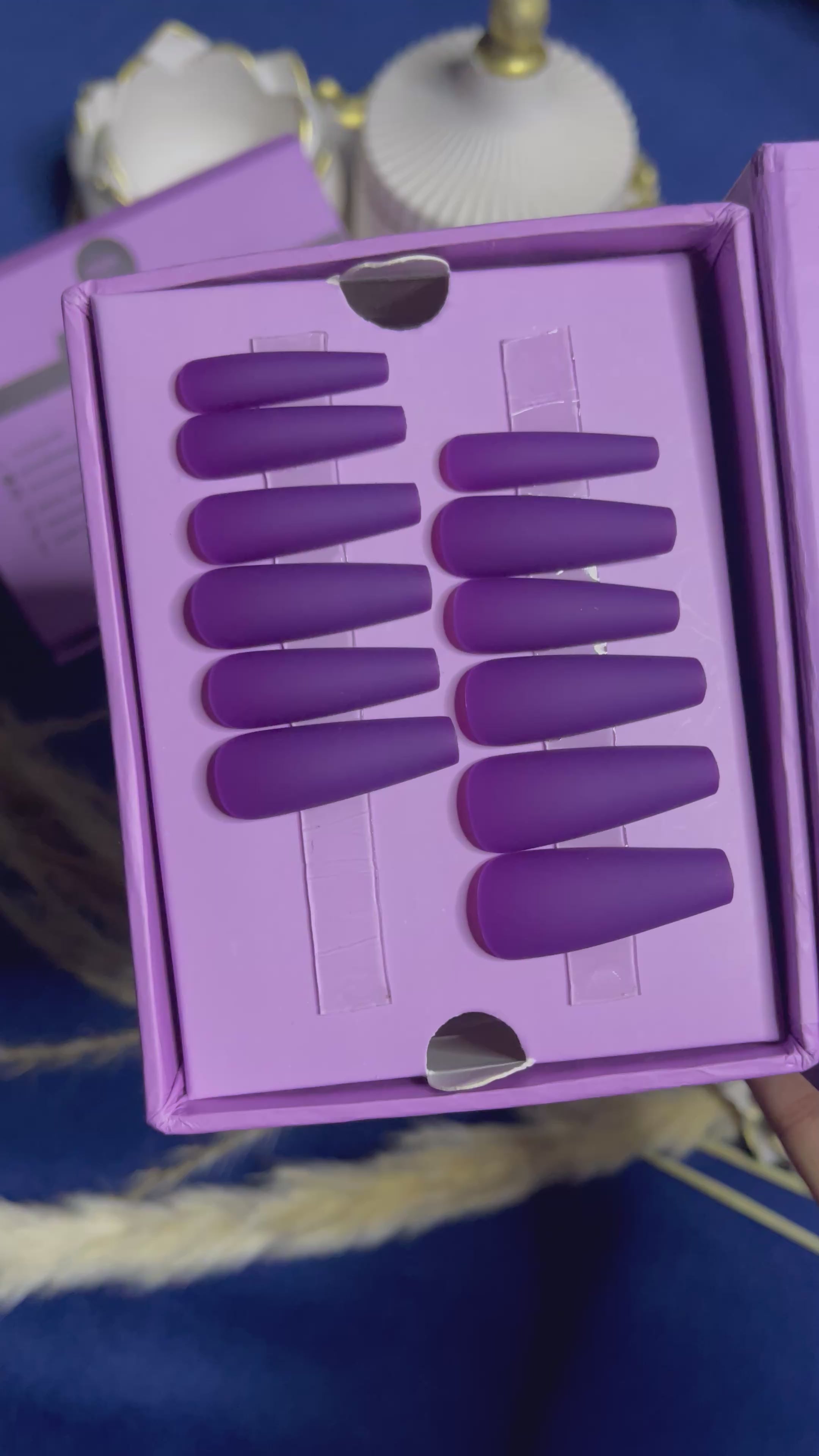 Purple Matte- Long Coffin