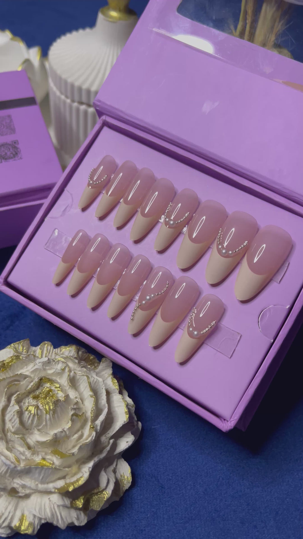 Deep U Luxury French - Almond Press Ons