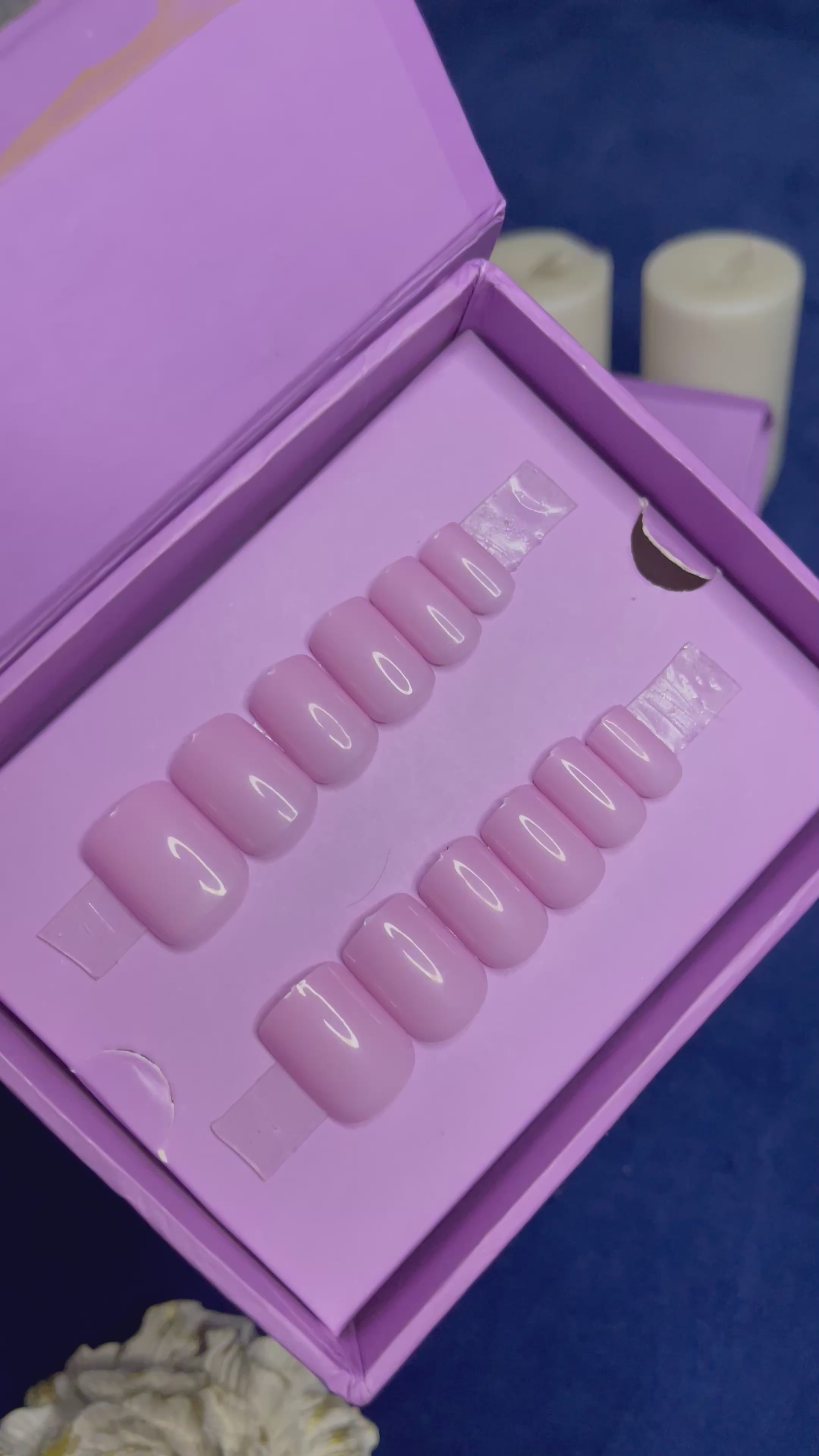 Plain Pink - Short Square Press Ons