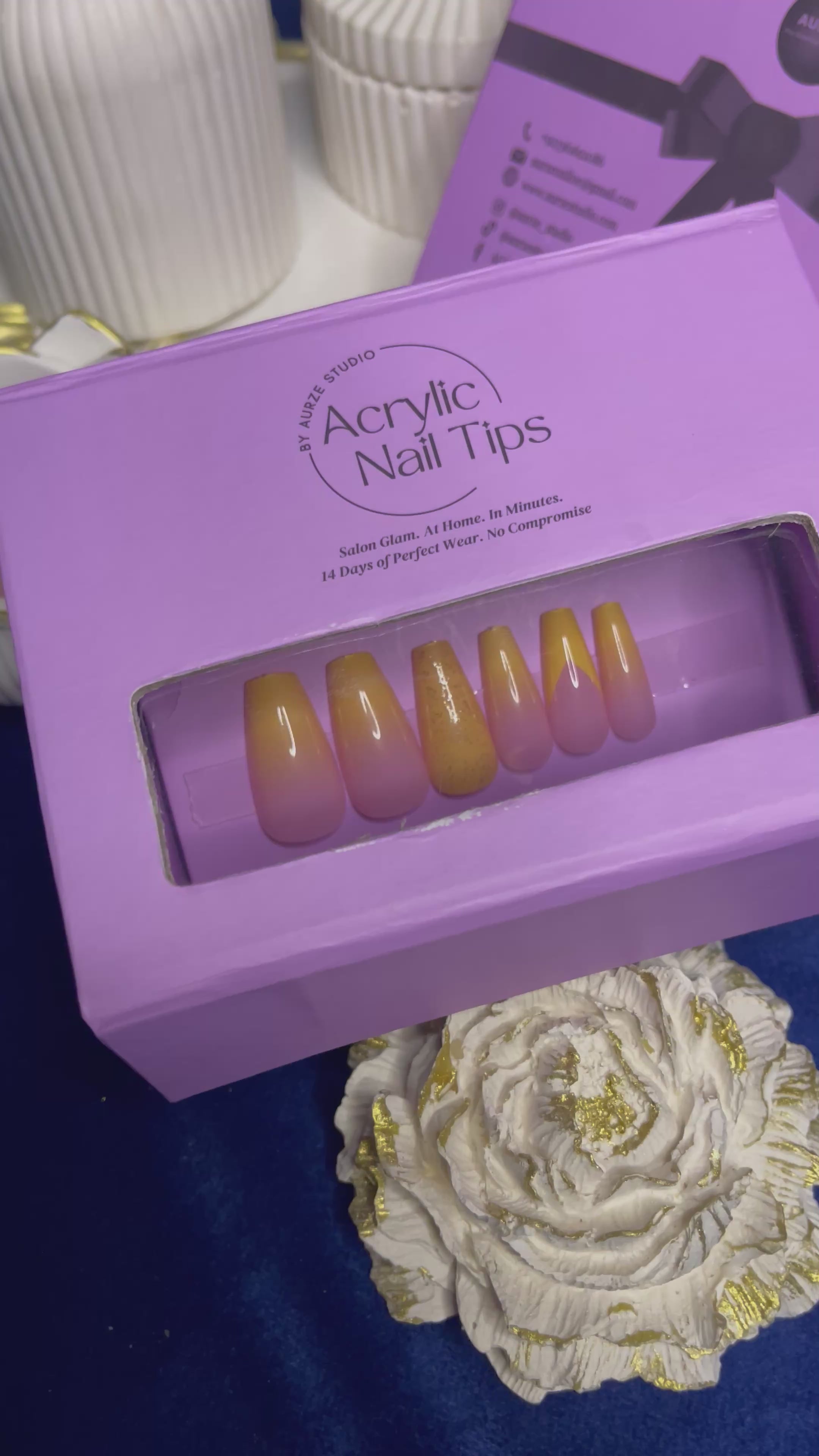 Yellow Ombre Mayon Inspo - Coffin Press Ons